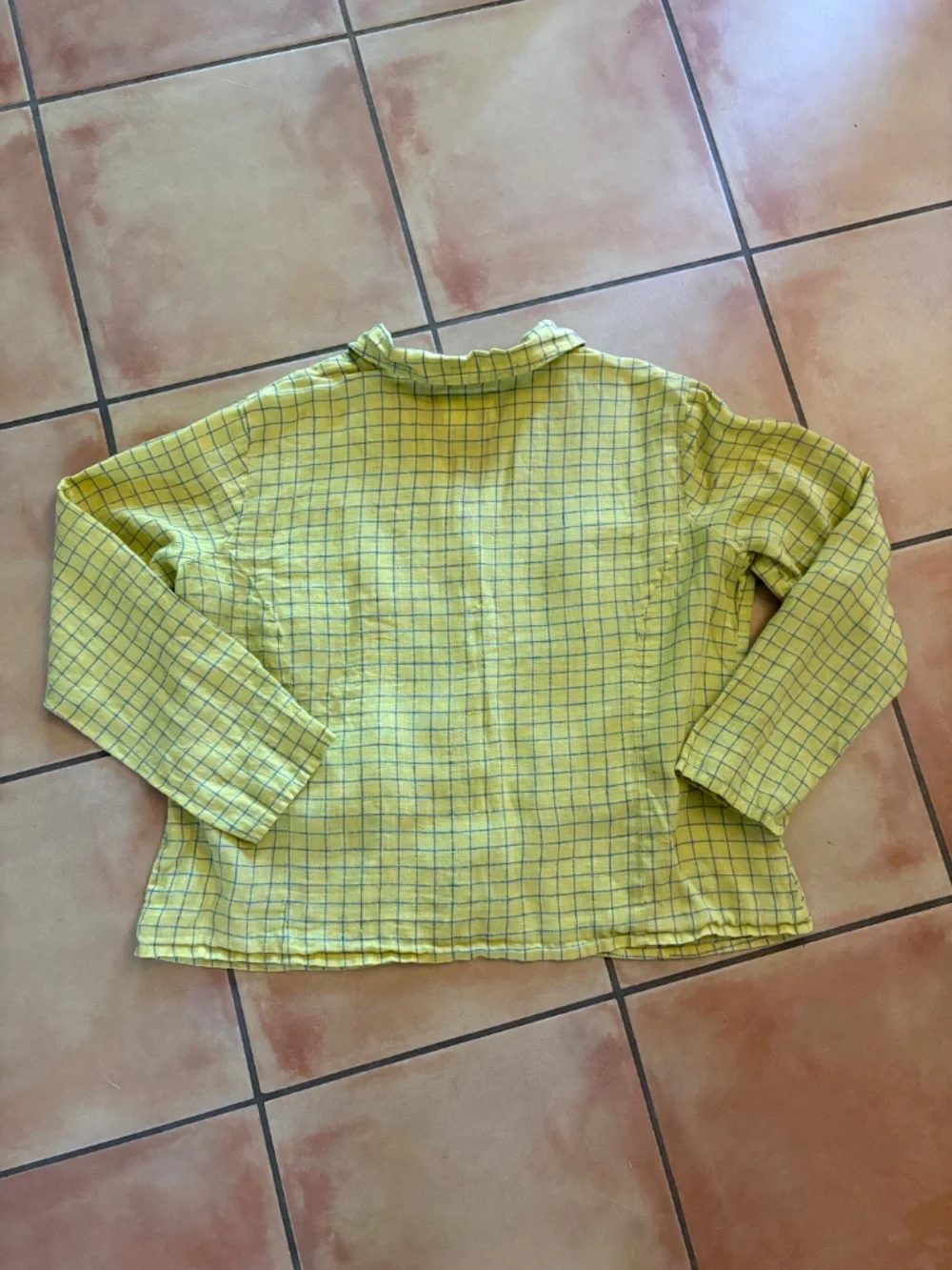 FLAX 100% Linen Plaid Jacket Size M Lagenlook